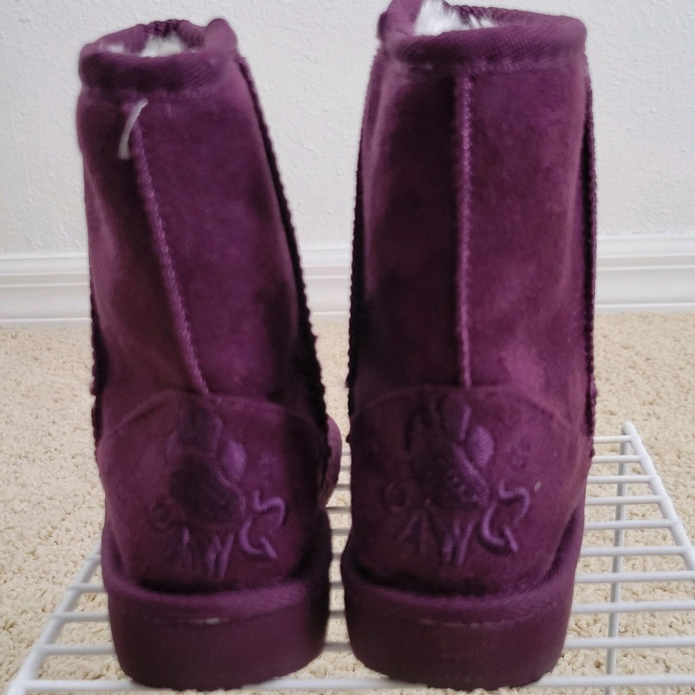 Dawgs Microfiber Boots Toddler 4/5 Purple Faux Shearling Memory Foam Slip Resist - Picture 4 of 9